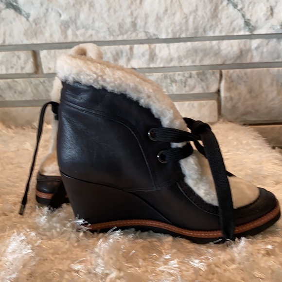 Fabianelli Black Wedge Boot - Picture 2 of 4